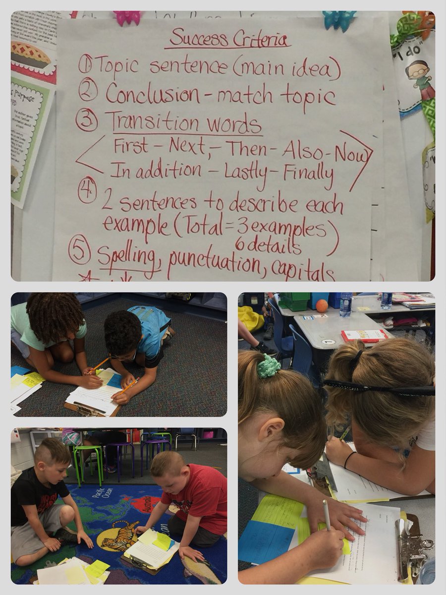 Second Grade students in Mrs. Wright’s class were using success criteria to give their peers feedback about their writing pieces. @CCPSAssmt