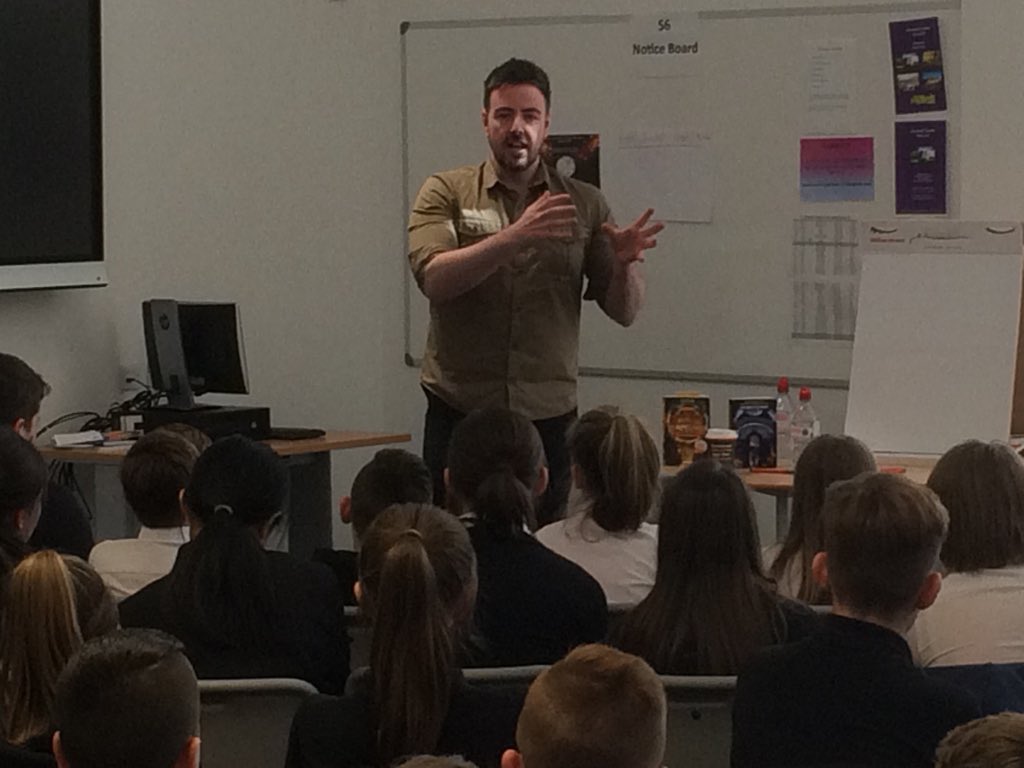 hynes_j's tweet photo. Pupils and English dept @LevenmouthAc enjoyed Ross Mackenzie’s talk about writing and his brilliant novel The Nowhere Emporium. Well done Mr Matheson @BookAwardsS1. https://t.co/7MqrGaGiaQ