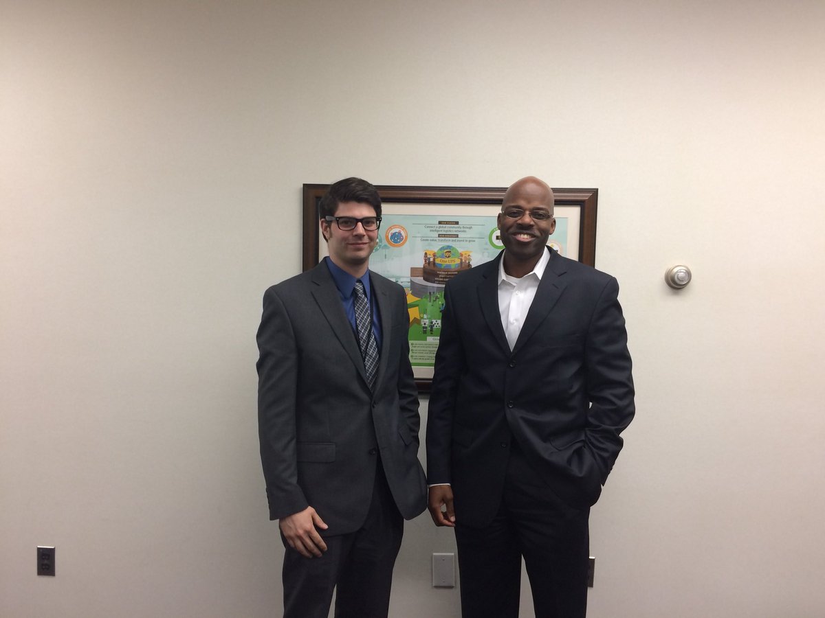 District PE Manager Darrian Crenshaw congratulates Patrick Marrazzo on his promotion to PE Supervisor!