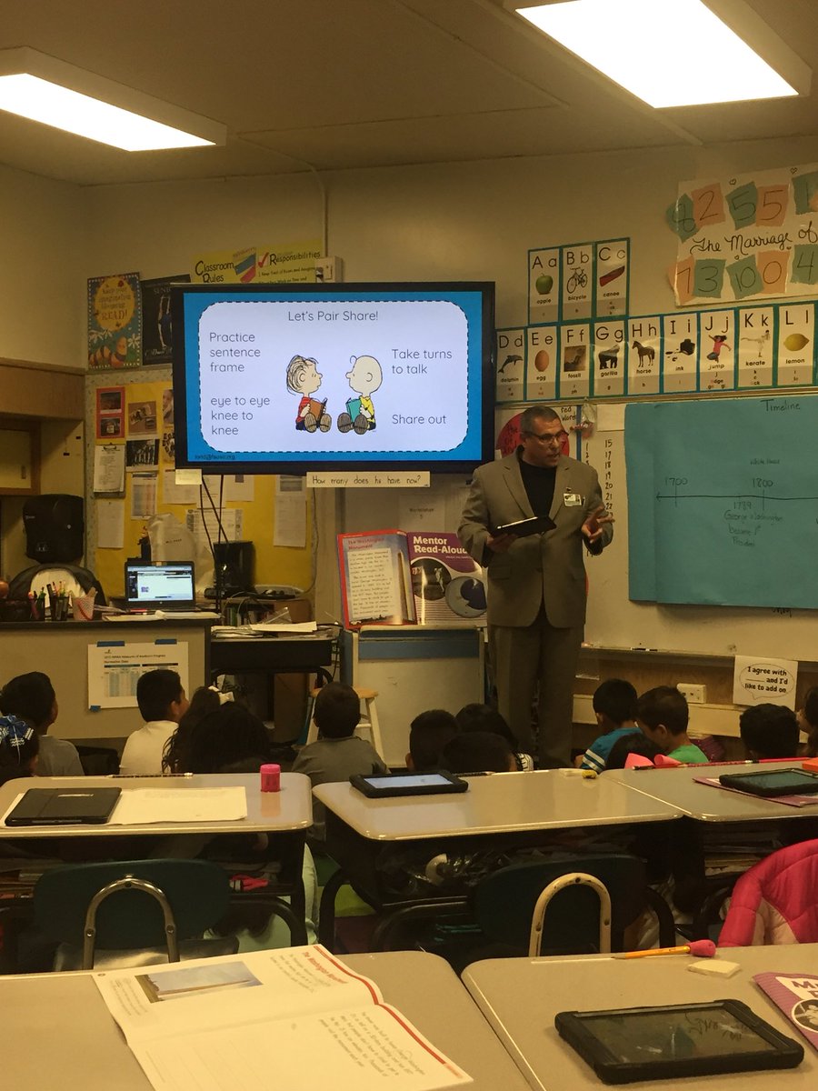 chrisharr27's tweet photo. @hoko221 is modeling a lesson with academic conversation today! Partners are Anna and Kyle. The cue word to face your partner is Eagles. @AnnaKyleElem @mlacymeeks @smccabe_o #ELD #talk2learn https://t.co/IttdwxZS2p