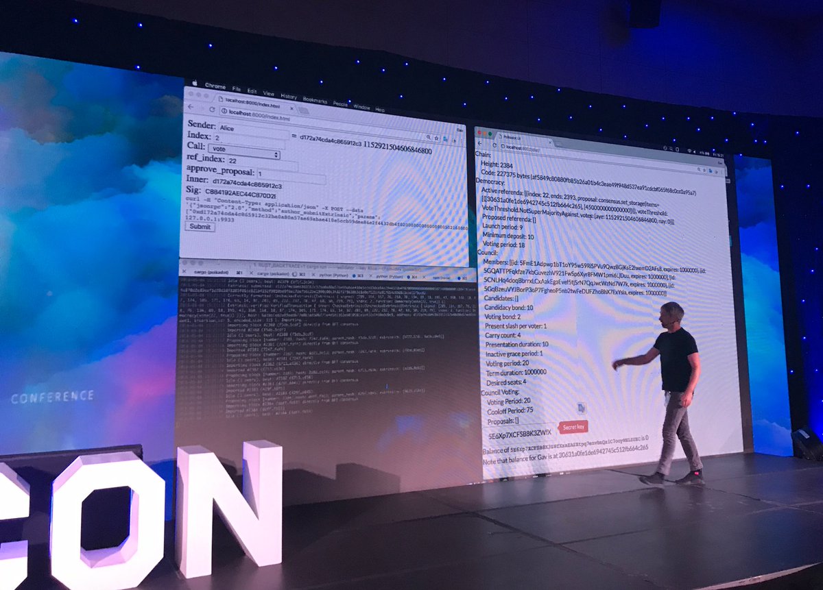 Live demo @ EdCon of Polkadot's dynamic governance