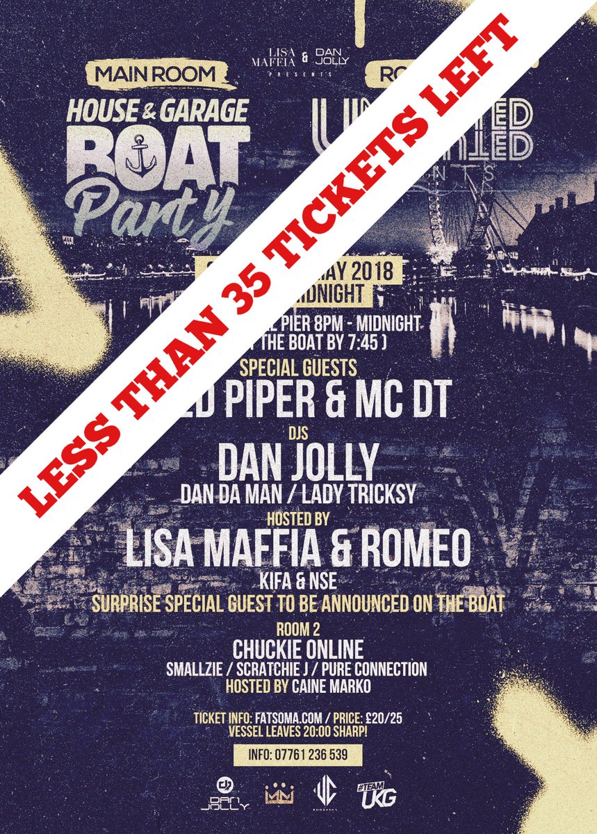 Our resident <a href="/DJDanJolly/">Dan Jolly</a> is throwing another boat party this Sunday with <a href="/Lisamaffiauk/">LISA MAFFIA</a>