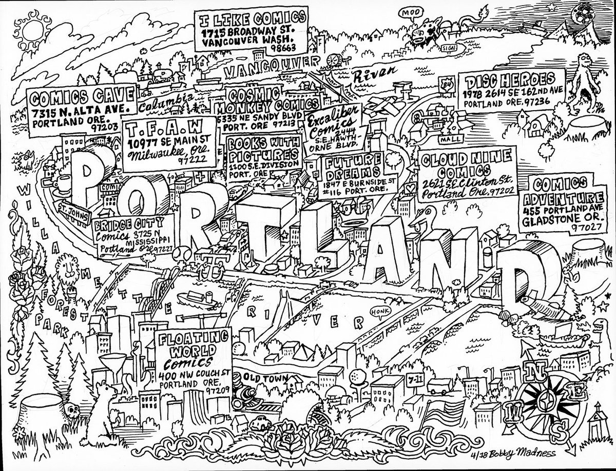 cosmicmonkey's tweet photo. We just got a rad new updated Free Comic Book Day map for Portland! #PDXComics #FCBD18 @bookswpictures @BridgeCityComx @cloud9_comics @ComicCavePDX @ComxAdventure @cosmicmonkey
@discheroes @ExcaliburPDX @floating_world @ILikeComicsWA @PortlandTFAW and Future Dreams https://t.co/9hPpvyouC2