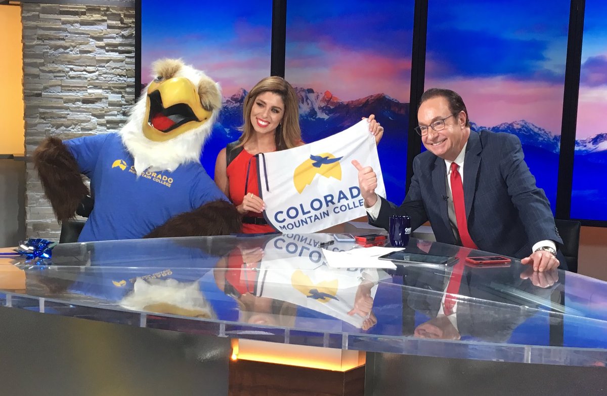 ColoMtnCollege's tweet photo. Big shoutout to @9NEWS for having Swoop stop by on #CollegeFriday, and to everyone who proudly wore their @ColoMtnCollege gear to promote the importance of continuing education after high school. #CMCSwoop #CMCAdventureFlag https://t.co/ZMtgGauOZO