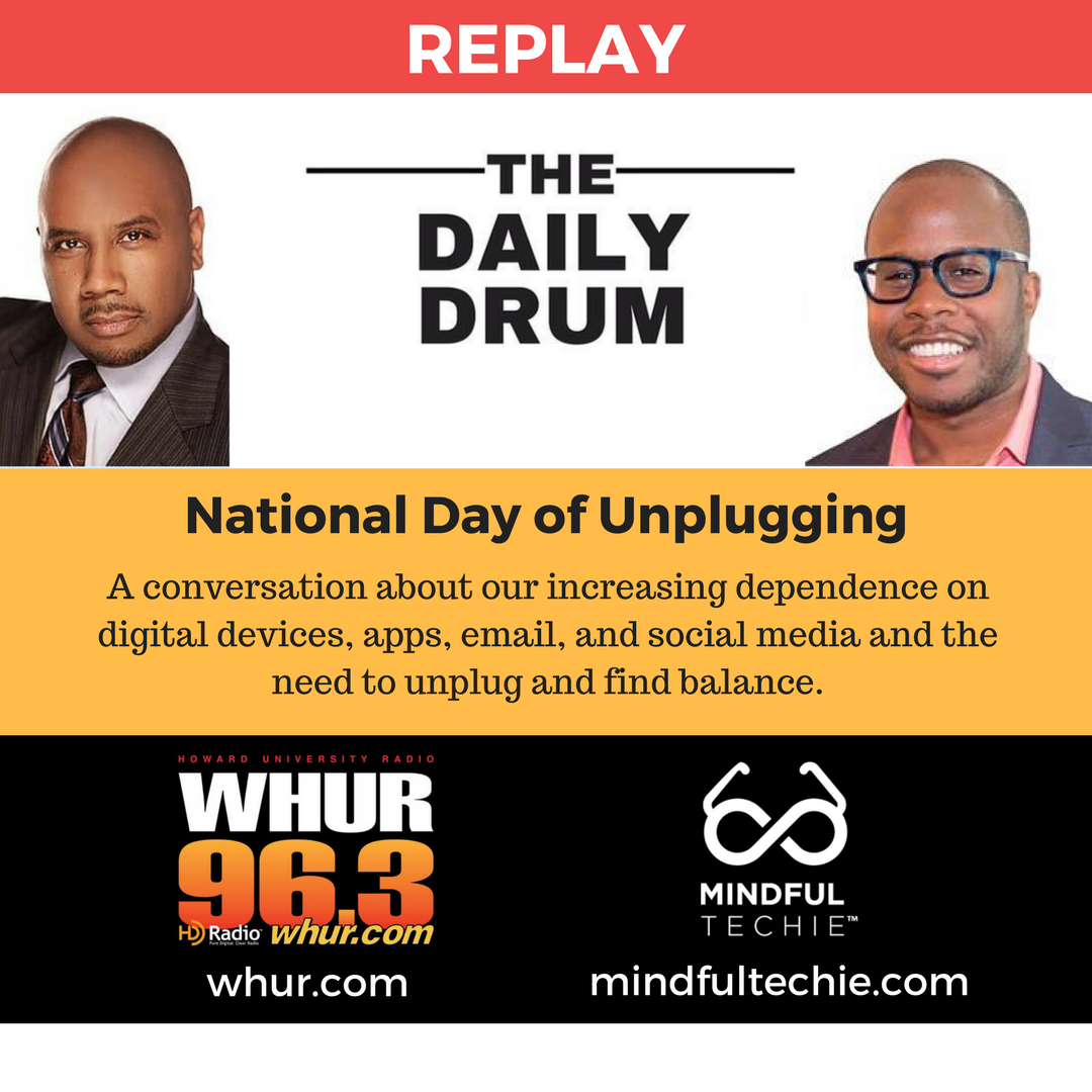 amindfultechie's tweet photo. Missed the #NationalDayofUnplugging interview w/ @WHURfm &amp; @HFisherWHUR? Check out the replay &amp; learn more about taking a #digitaldetox! https://t.co/1nHK8aQHP2 @SabbathManifest @anandaleeke @SuccessDoc https://t.co/izBTT8duOW