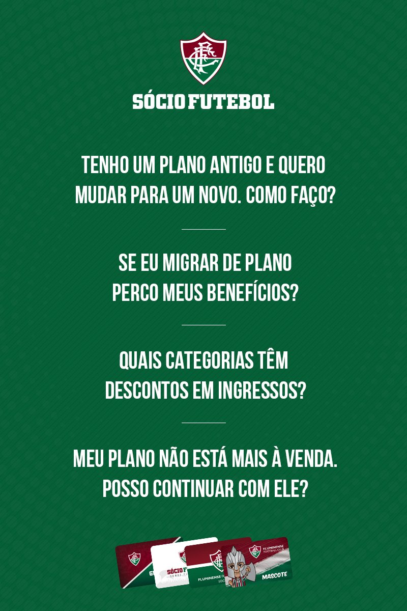 FluminenseFC's tweet photo. Está com alguma dúvida sobre as novidades do Sócio Futebol? Vai no site que a gente te explica. >> https://t.co/2sOY9SM2kO https://t.co/7wvzZkMXFD