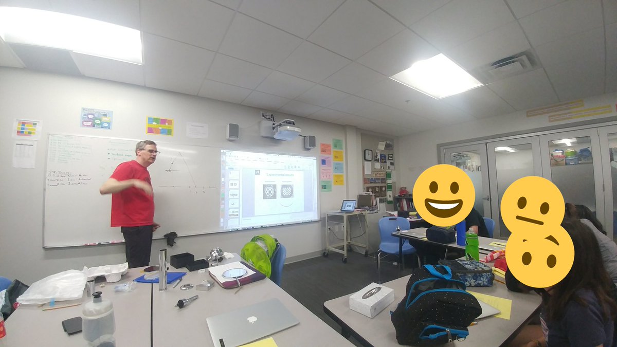 MrEthanMath's tweet photo. Professor Andy Hicks from Drexel University presenting to my Advanced Mathematics Intensive on optics! Curved-mirror math! @drexelmathsci #MTBoS #optics #curvedmirrors https://t.co/I0Z5CwCbxZ
