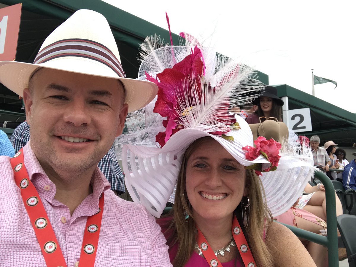 T_J_Watterson's tweet photo. First time to the twin spires at Churchill Downs. Lots of fun people watching and trying to figure out how to bet the superfecta. #KyOaks #KyDerby https://t.co/FNMq0I9BV9