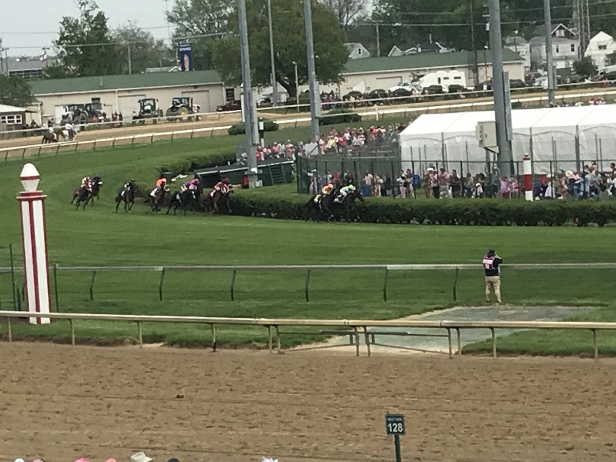 T_J_Watterson's tweet photo. First time to the twin spires at Churchill Downs. Lots of fun people watching and trying to figure out how to bet the superfecta. #KyOaks #KyDerby https://t.co/FNMq0I9BV9