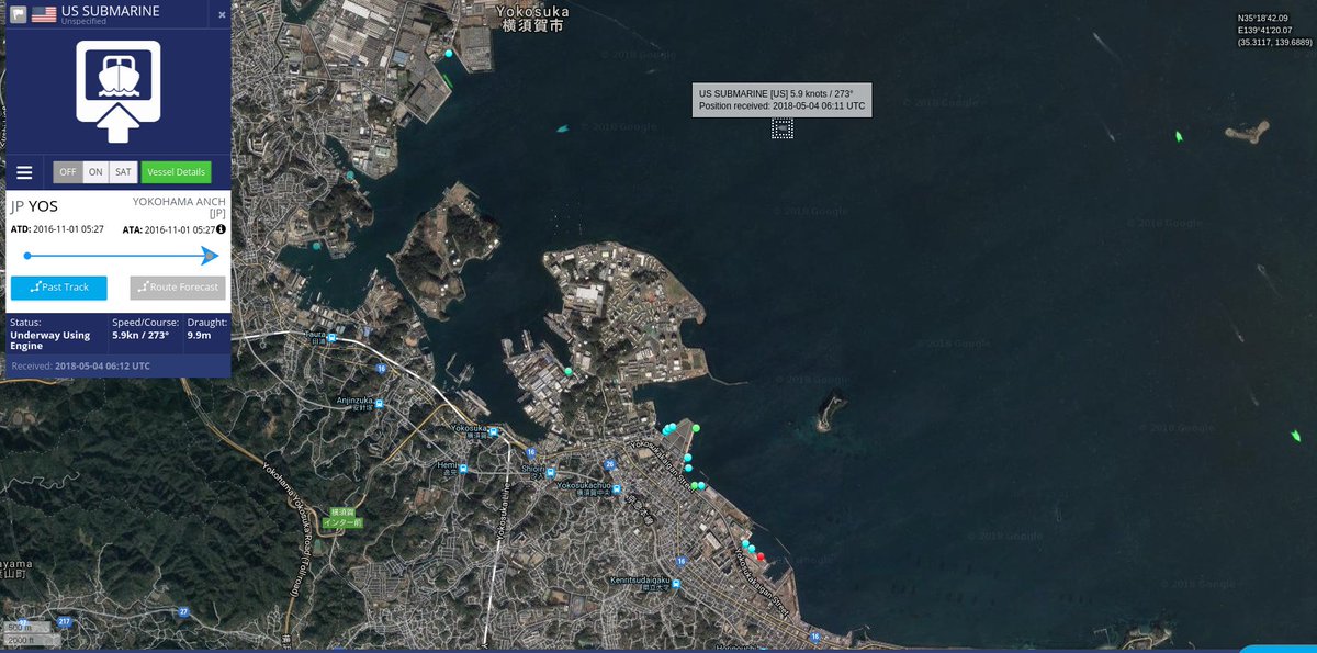 steffanwatkins's tweet photo. 🇺🇸 #USNavy Los Angeles-class fast-attack submarine USS Columbia (MMSI:369970176) arrived in Yokosuka Japan 🇯🇵yesterday, per the #USNavy and her #AIS transponder, making her the only #USNavy submarine currently in port.
#USSColumbia #SSN771 #COMSUBRON7
https://t.co/WURKAVJwfN https://t.co/KIMhq5ZZFT