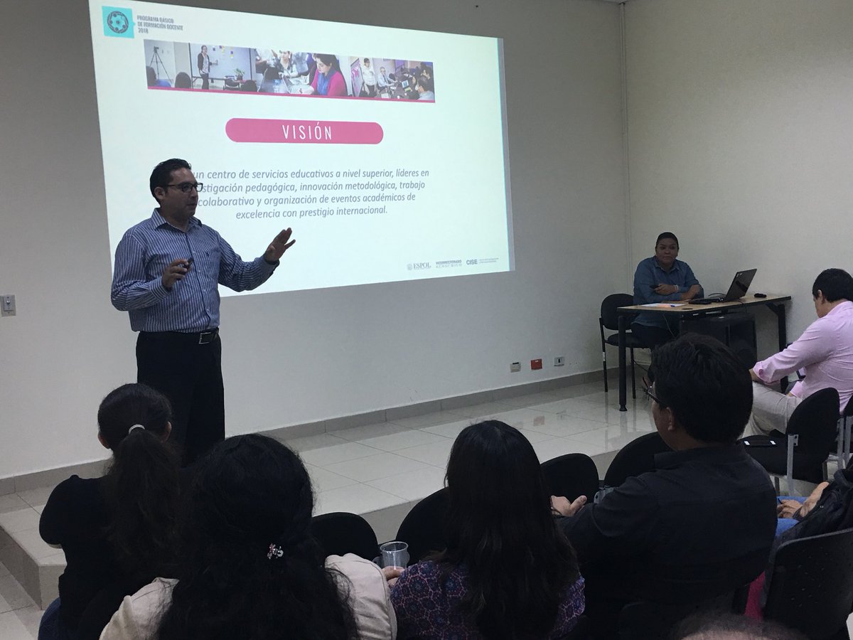 CISE_ESPOL's tweet photo. Hoy inicia el Programa Básico de Formación Docente modalidad Blended Learning. Profesores politécnicos de las diferentes facultades asisten a la reunión inicial para recibir las políticas y lineamientos de este proceso.

@cparedesverduga @paherrera1975 @espol 
#CISE #ESPOL https://t.co/ovIUylbgDN