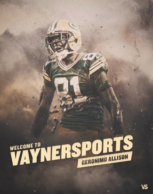 Super excited to announce <a href="/vaynersports/">VaynerSports</a> has signed <a href="/packers/">Green Bay Packers</a> @813Geronimo - I’m fired up personally, I like his game a lot and think he’s gonna have an exciting year