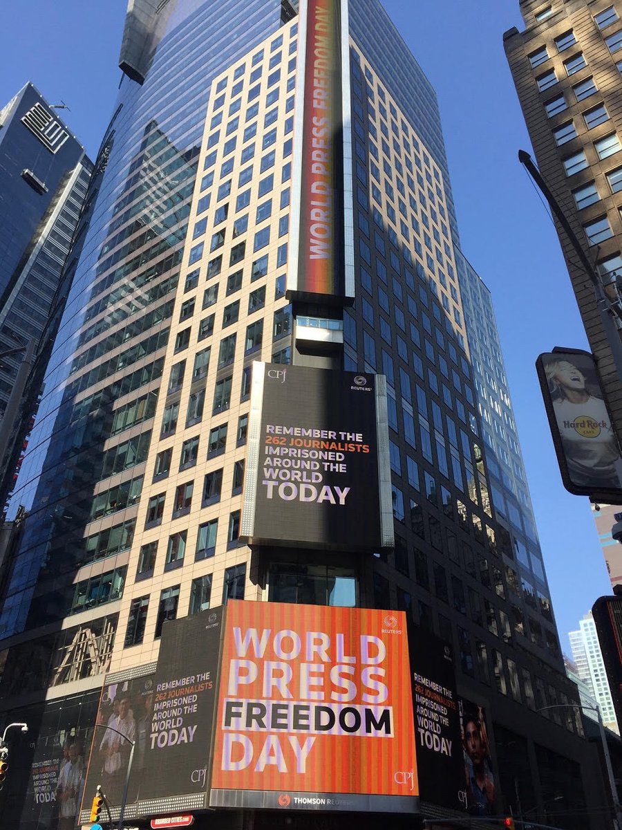 Billboards in Times Square on May 3, 2018 (Reuters staff).