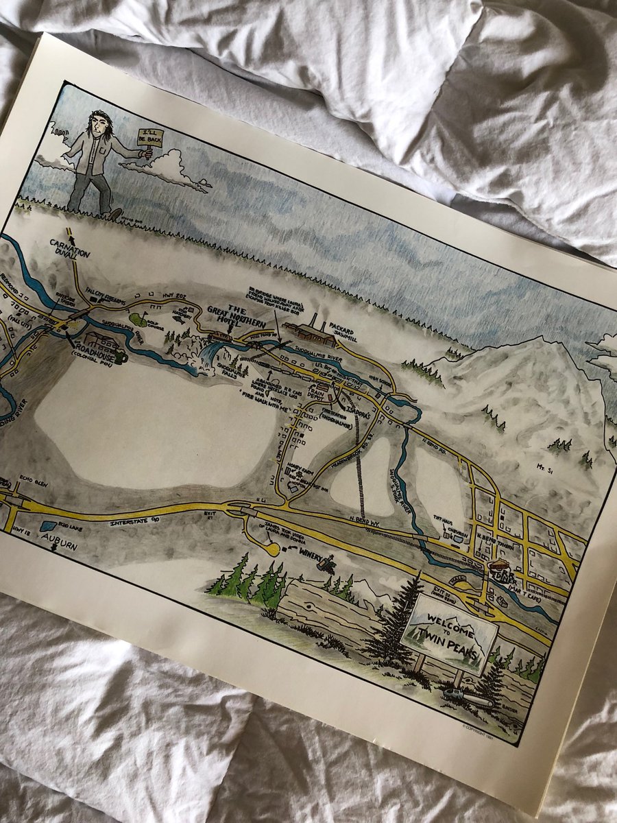 OKimmyrobertson's tweet image. These are recently found TWIN PEAKS MAPS made by ABC but never sold.  I have 18 here with me at #Crypticon for sale.  $50 each here only. Will be a bit more on my website kimmyrobertson.com if and when I ever get around to finishing it! #crypticonseattle #twinpeaks
