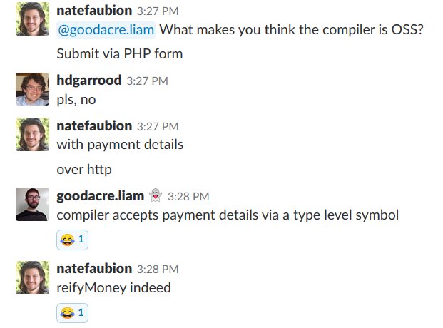 mattoflambda's tweet image. man the #purescript shitposting is top notch