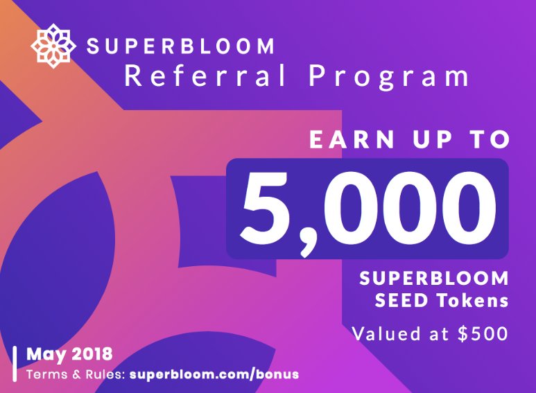 latestAirdrops's tweet image. Superbloom  launching an airdrop of 10,000,000 Superbloom SEED Tokens ($1M value) to grow our community and reward early adopters. Participate now and you can get 5,000 Tokens (estimated $500 value). 

Airdrop Form superbloom.com/bonus?mwr=7467…

#latestairdrops #eth #ocn #trx #btc