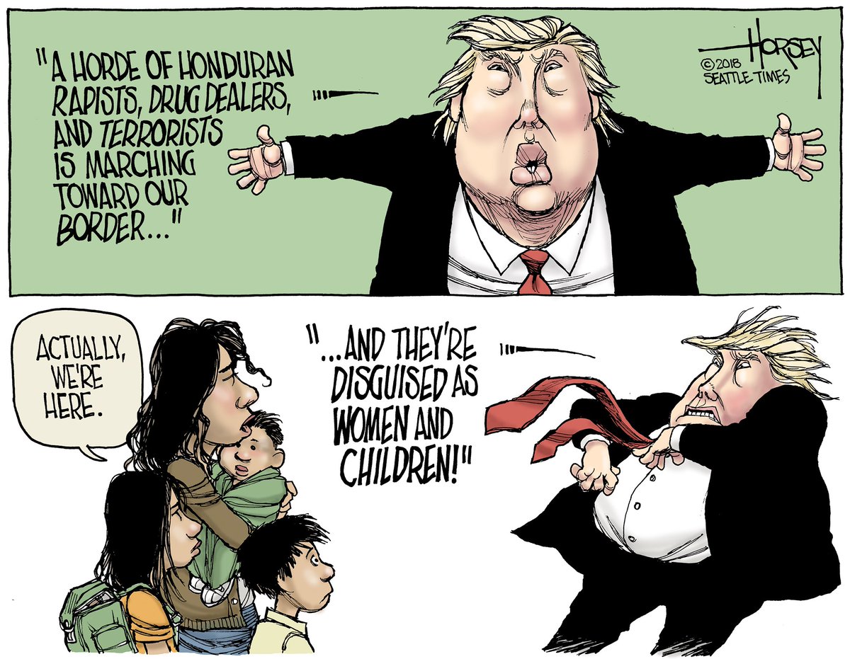 Image result for cartoons about caravan of refugees