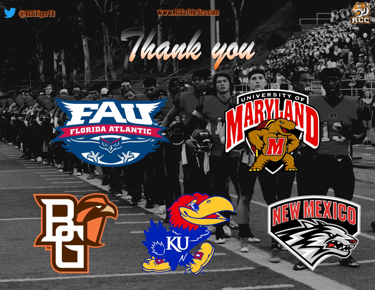 CoachPaychek's tweet photo. Thank you to @FAU_Football @TerpsFootball @KU_Football @UNMLOBOS @BG_Football for stopping by this week! #SpringBall18 #RCCFootball @RCCTigerFB https://t.co/mUtrBtjGNT