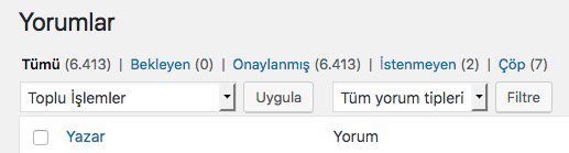 İnternetin en popüler içerik yönetim sistemi Wordpress'in yönetici ekranında onay bekleyen yorumlar için 'çöp' diye bir seçenek var. Gerçek hayatta da böyle bir işlev olmalı.