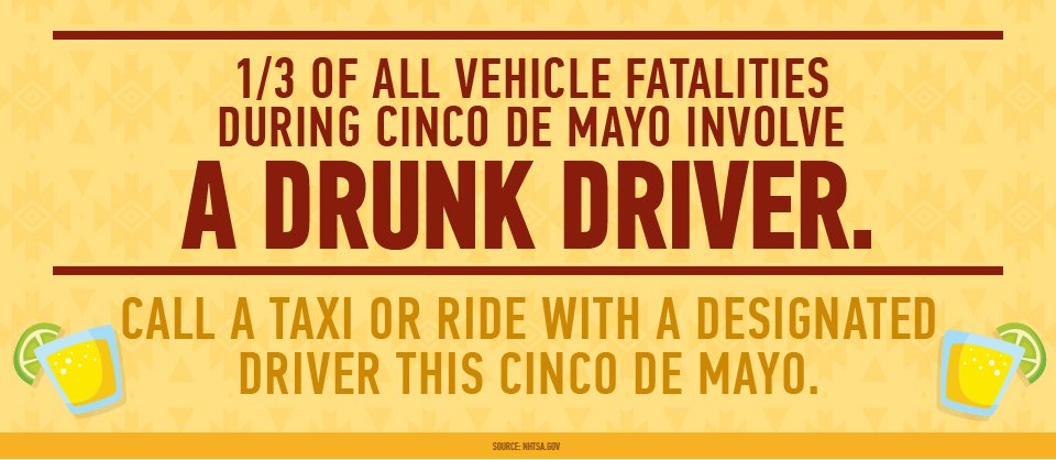 FTLCityNews's tweet photo. Failing to plan is planning to fail! Designate a sober driver when celebrating Cince de Mayo 5/4 6pm to 5/6 5:59 am. #BuzzedDriving is Drunk Driving. @FLPD411 @FtLaudFire @NHTSAgov @SpeakUp_Broward #VisionZeroFTL #VZFTL https://t.co/dDn2XABThc