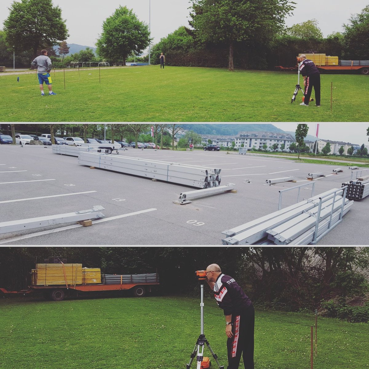 steinmalig's tweet image. 《steinmalig.》 wird sichtbar - der Aufbau beginnt.

#jetztgehtslos #noch8tage #aufbau #festzelt #steinstossarena