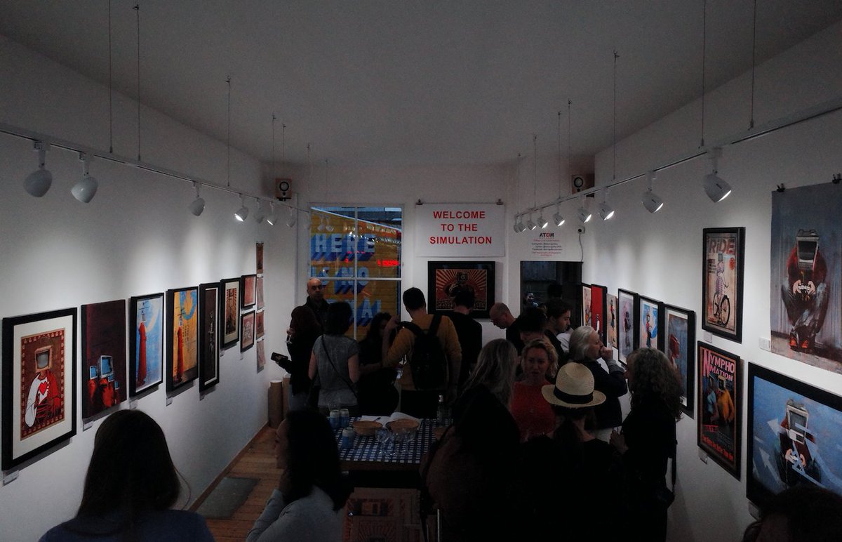 Nickfromupnorth's tweet photo. Another great evening @AtomGalleryN16 Green Lanes, N16, new work by Leo Boyd and open tomorrow Saturday 11-6pm. Also check the well stocked online shop of art prints - many affordable - some beauties! https://t.co/DEma3w8qcr https://t.co/22bSxMROqK