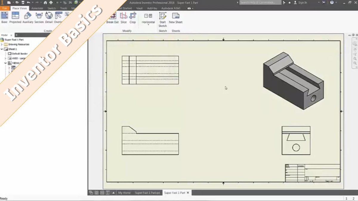 Autodesk Inventor on Twitter: "In this #AutodeskInventor 101: The Basics video, you will learn to turn your 3D #CAD geometry into a 2D #drawing. ...
