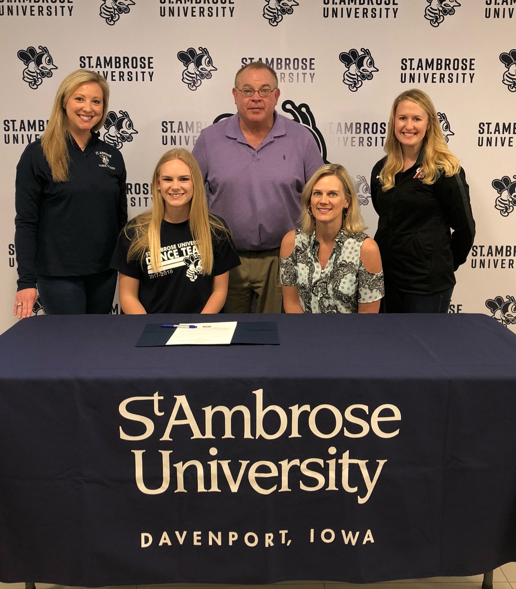 assumption_kkd's tweet photo. So happy to share that our Senior @langford_ava has signed with the SAU bees🐝 Ava will join the National Championship winning @SAUDanceTeam in the fall. Way to go Ava!! https://t.co/AP6ylhf58w