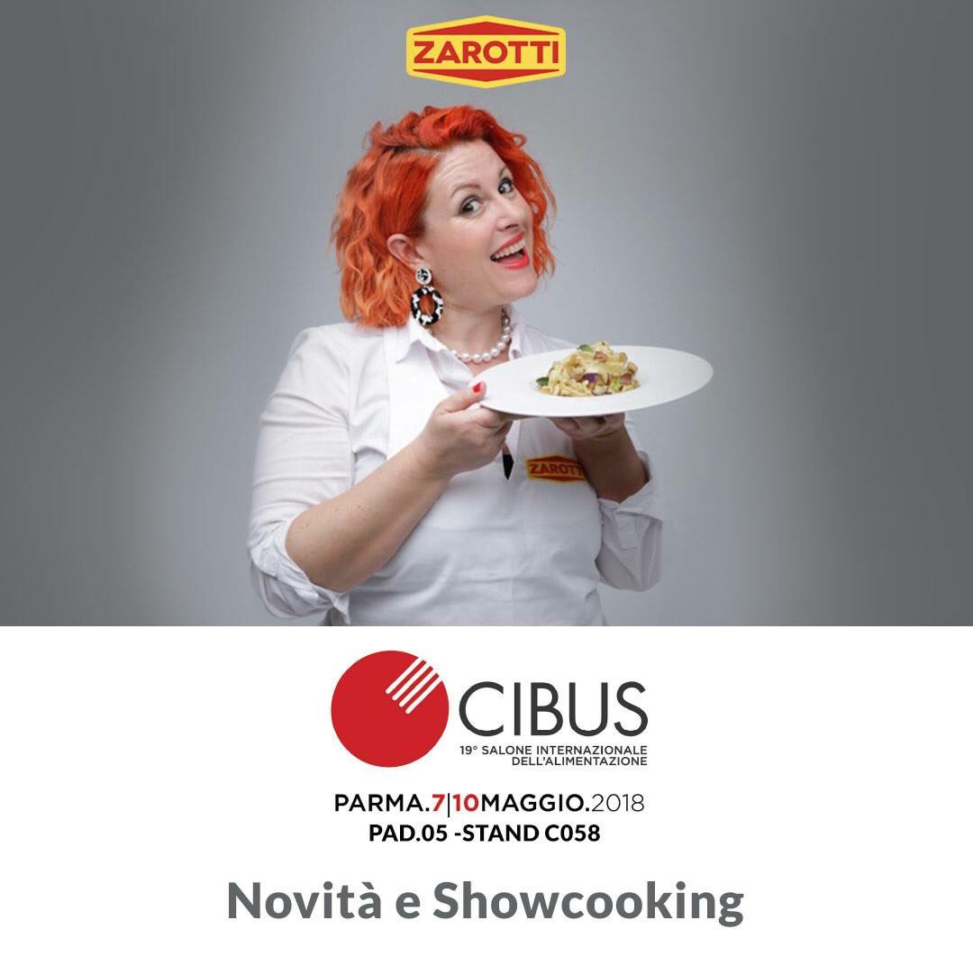 Zarotti a CIBUS International Food Exhibition! Presso lo stand Zarotti Ambra Orazi, autrice del blog Il Gatto Ghiotto, vi aspetta l’8 e il 9 maggio per presentarvi, con le sue ricette, le nostre nuove linee di prodotto… non mancate!
