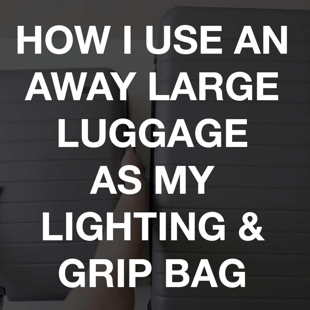 845a's tweet photo. Part II of how I use an @away large check-in luggage as my traveling lighting &amp; grip bag. Spoiler alert: fits 3 lights, 3 light stands, 2 boom arms, tripod, and gimbal ;) https://t.co/Lz85Uis1Jf https://t.co/XcYyUSf2ao