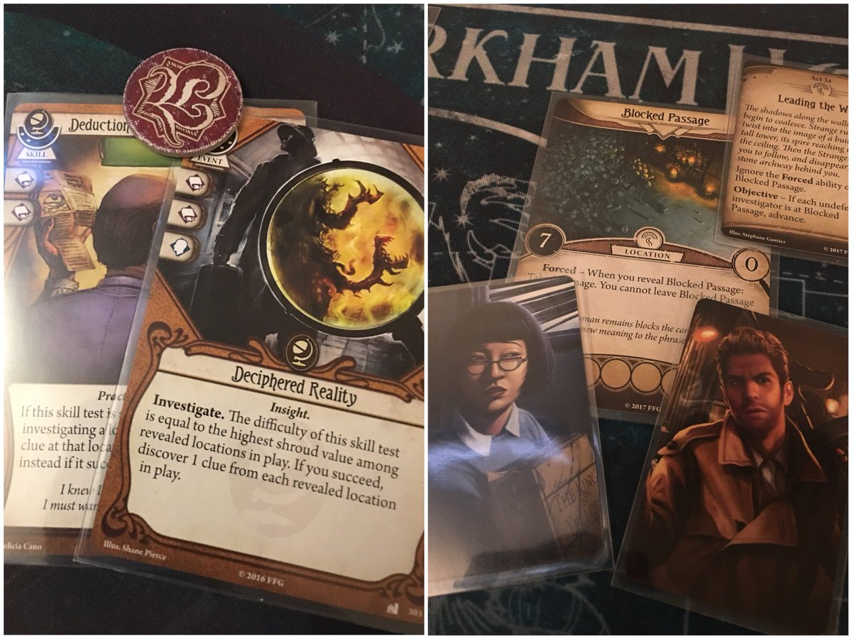 Nathan_Adam's tweet photo. Day 6 of #CampaignInAWeek: The Pallid Mask
Still surprised at how different the map is each time I play this scenario, great take on a dungeon crawler! That #tentacletoken on “Deciphered Reality” was poorly timed!
#ThePathToCarcosa
#ArkhamHorrorLCG
#FantasyFlightGames
@FFGames https://t.co/705CSlUeOi