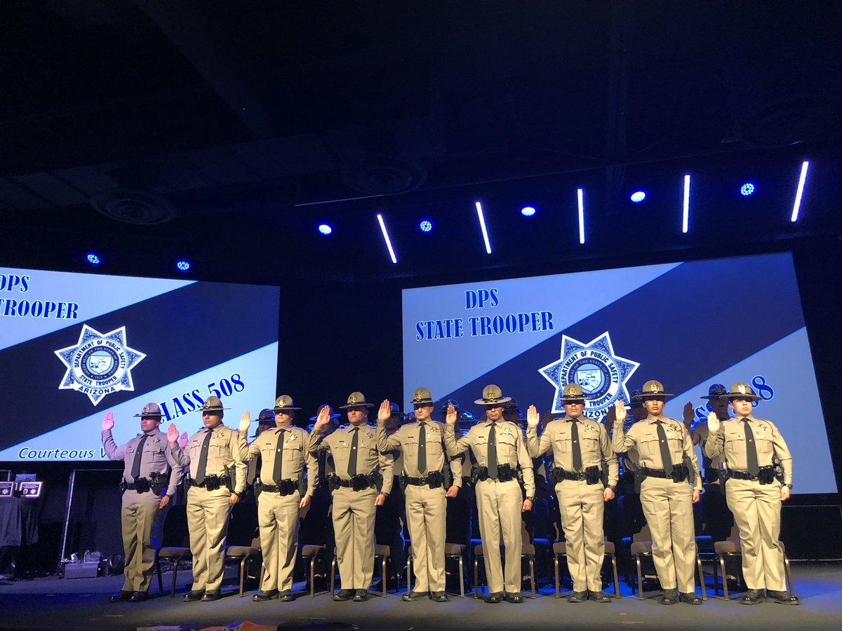 TimRoemerAZ's tweet photo. Congratulations to @Arizona_DPS Class 508, and thank you for your willingness to serve and protect the Great State of Arizona! #AZService #CourteousVigilance #SilverTan https://t.co/wIdwIyMObQ