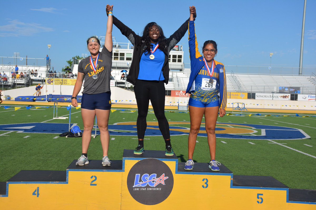 JavelinaTFXC's tweet image. Racheal Somoye, Lone Star Conference Champion! 🥇 Takes the gold in the hammer throw! Alyssa Canul joins her on the podium with a bronze! 🥉

#LSCtrack
#JavelinaStrong