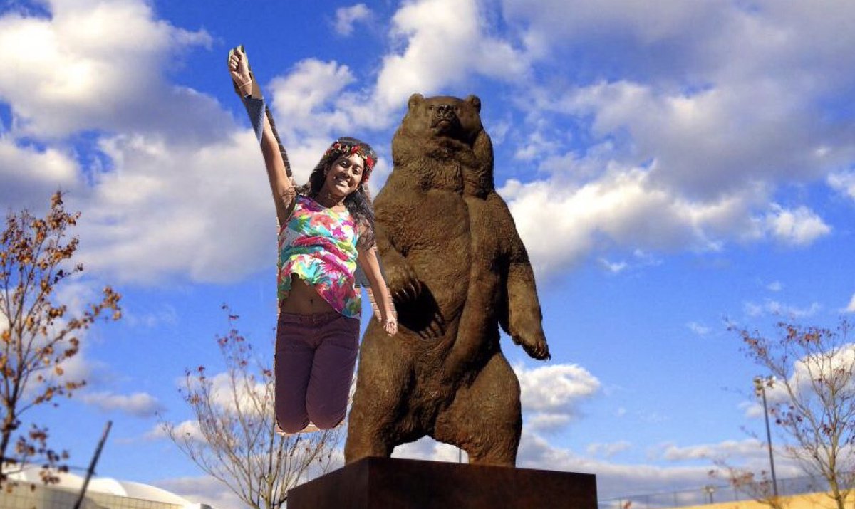 BHSCollege2018's tweet photo. Ahjeetha Shankar is jumping for joy now that she has committed to Brown University where she’ll join  Bruno and the bears at Brown University! #Brown2022 #nothingbutrespectforMYvaledictorian https://t.co/plub2x1XW6