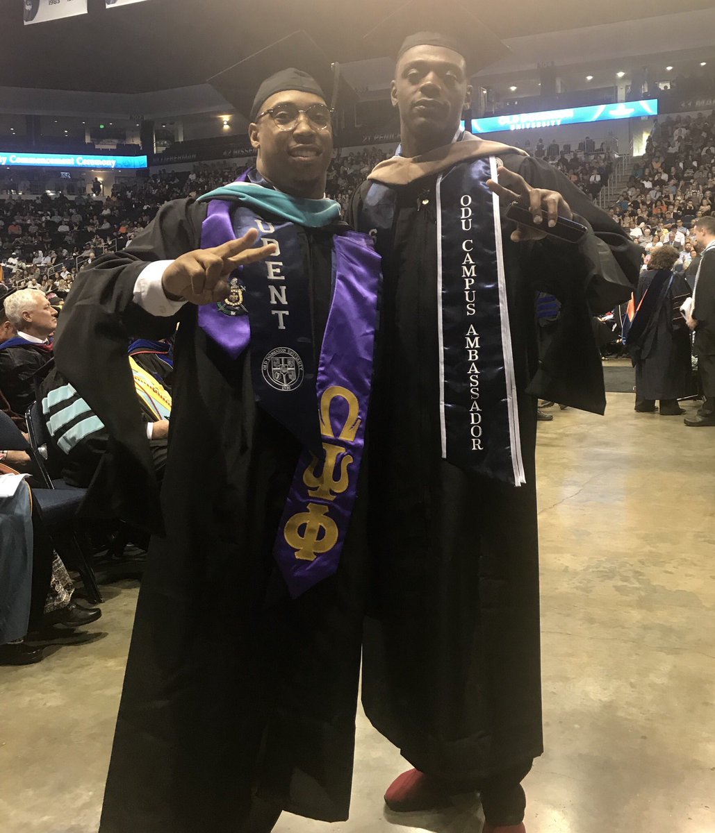 ODUPRIDE's tweet photo. Congrats Josh Marriner and Rob Thompson (@ODUFootball) on earning that SECOND degree. (Marriner: Masters in Public Administration, Thompson: MBA) https://t.co/hD3jU7LJRn
