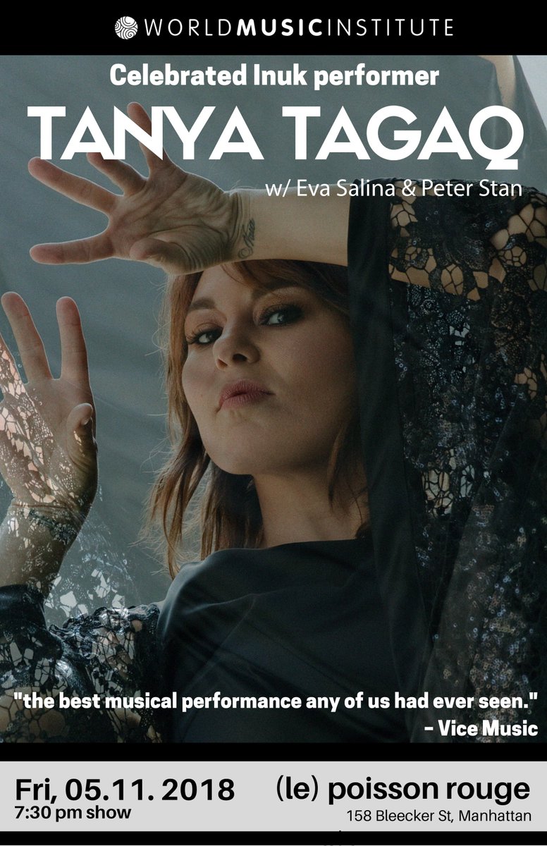 lprnyc's tweet photo. Experimental artist @tagaq just announced her first book AND released a new cover of @IronMaiden's "Run To The Hills" with @leftfordamian (of @FUCKEDUP) - listen here: https://t.co/7HgpmMFXdc

Come check out this multi-talented artist at LPR on 5.11! Tix: https://t.co/nYiJM2wZ2z https://t.co/FftvTMs8UL