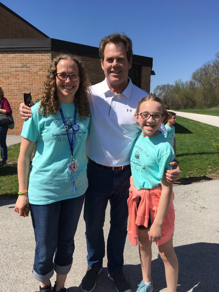 A beautiful day to participate in the Western Avenue Elementary School's "Western Walks" event to benefit Evelyn's Baskets of Love &amp; Life. The founder of this charity, Evelyn, is on my left and her mom, Mrs. Gibbons is on my right. <a href="/CityofGeneva/">Geneva IL</a> is proud!