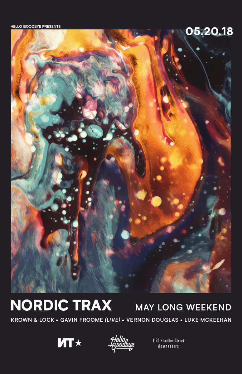 NordicTrax's tweet photo. JUST ANNOUNCED: NT X Deepen Discs Special May 20 @hellogoodbyebar w/ @djkrown + Lock @gavinfroome @lukemckeehan & Vernon Douglas https://t.co/atJMw3tAca #Vancouver #Yaletown #longweekend #yvrevents #thisishello #beautifulBC #Cascadia #housemusic #deephouse #disco https://t.co/dMicFTGwi2