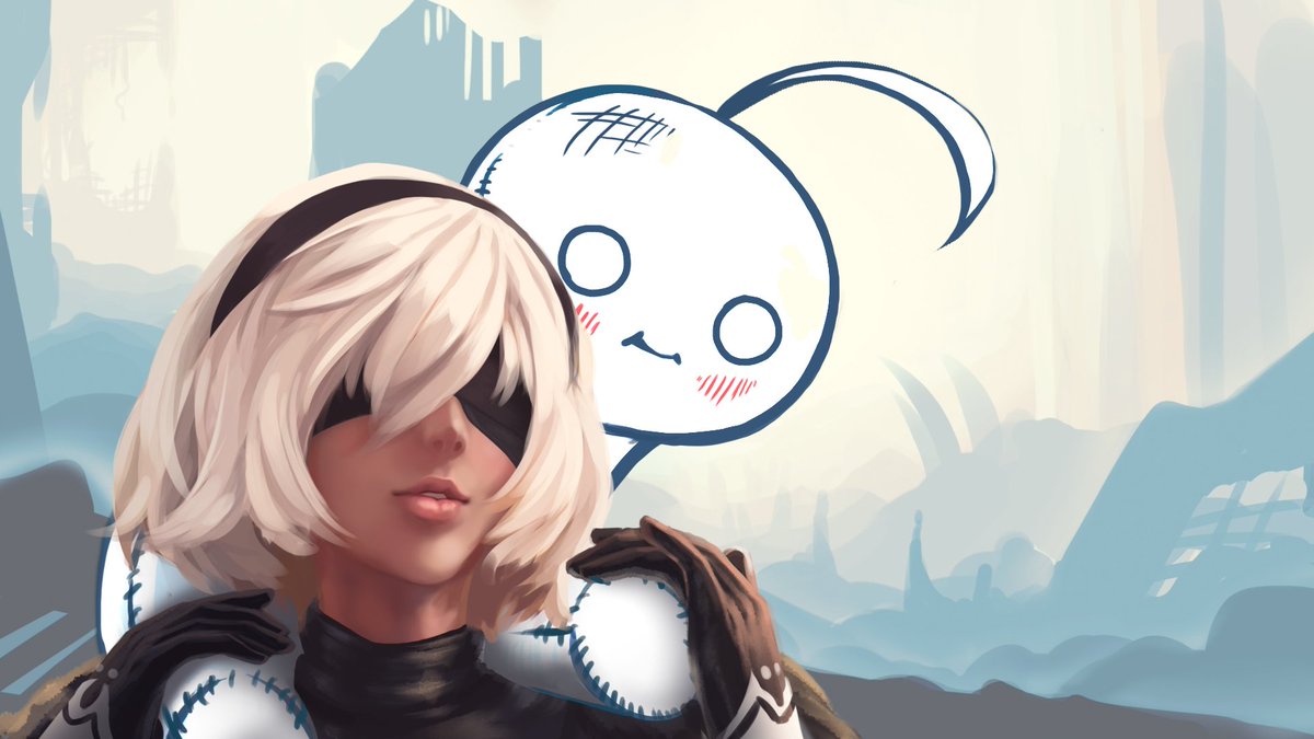 crystalclouds77's tweet photo. Thanks @CryWasTaken for the playthrough so far, it's been a nice way to spend my nights.. so here's a fanart for the memories. #NierCry https://t.co/16oND48kga