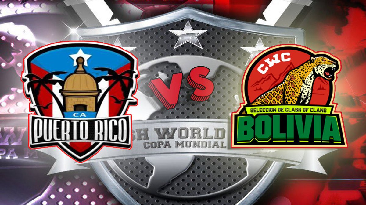 HOY se para todo tremenda guerra por parte de la <a href="/ClashWorldCup/">Clash World Cup</a> donde se enfrentan los caribeño @PUERTORICO_CWC VS BOLIVIA no te la puede perder en breve por   youtube.com/channel/UCUlUK…  Group 3
   PUERTO RICO (04/May-21:00) vs BOLIVIA (04/May-21:00)