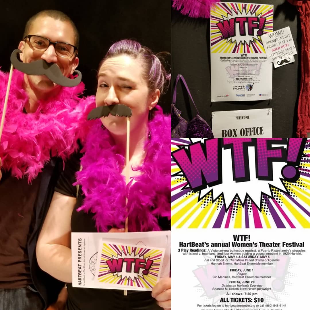 At @HartBeatEnsembl opening night for the kickoff of the Women's Theater Festival. Been looking forward to this for weeks!

#fridaynight #Friday #fridayfun #theater #burlesque #feathers #fun #nightout #wegotababysitter #hartford #womenplaywrights #play #hartbeatensemble #wtf