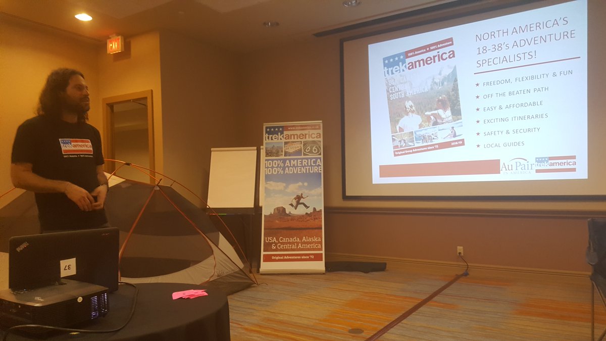 SOMDAuPair's tweet photo. TrekAmerica staff share about their program with APIA staff, community counselors and international partners!
#cornhole
#fearlessglobalcitizen
#trekamerica
#AuPairInAmerica
#CulturalFair
#Conference2018 https://t.co/rT9UF0cnqg