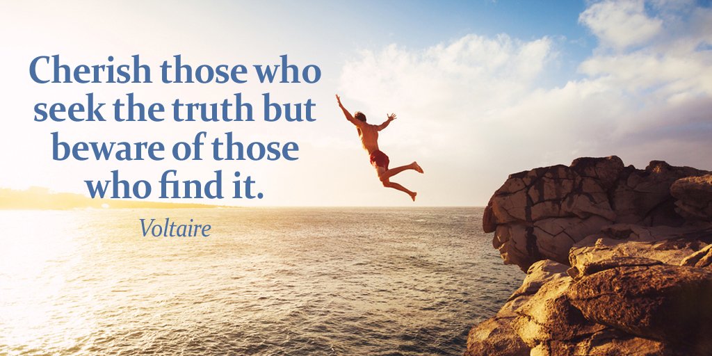annemariayritys's tweet photo. Cherish those who seek the truth but beware of those who find it. -Voltaire #quote https://t.co/FVNvo1M7Pt