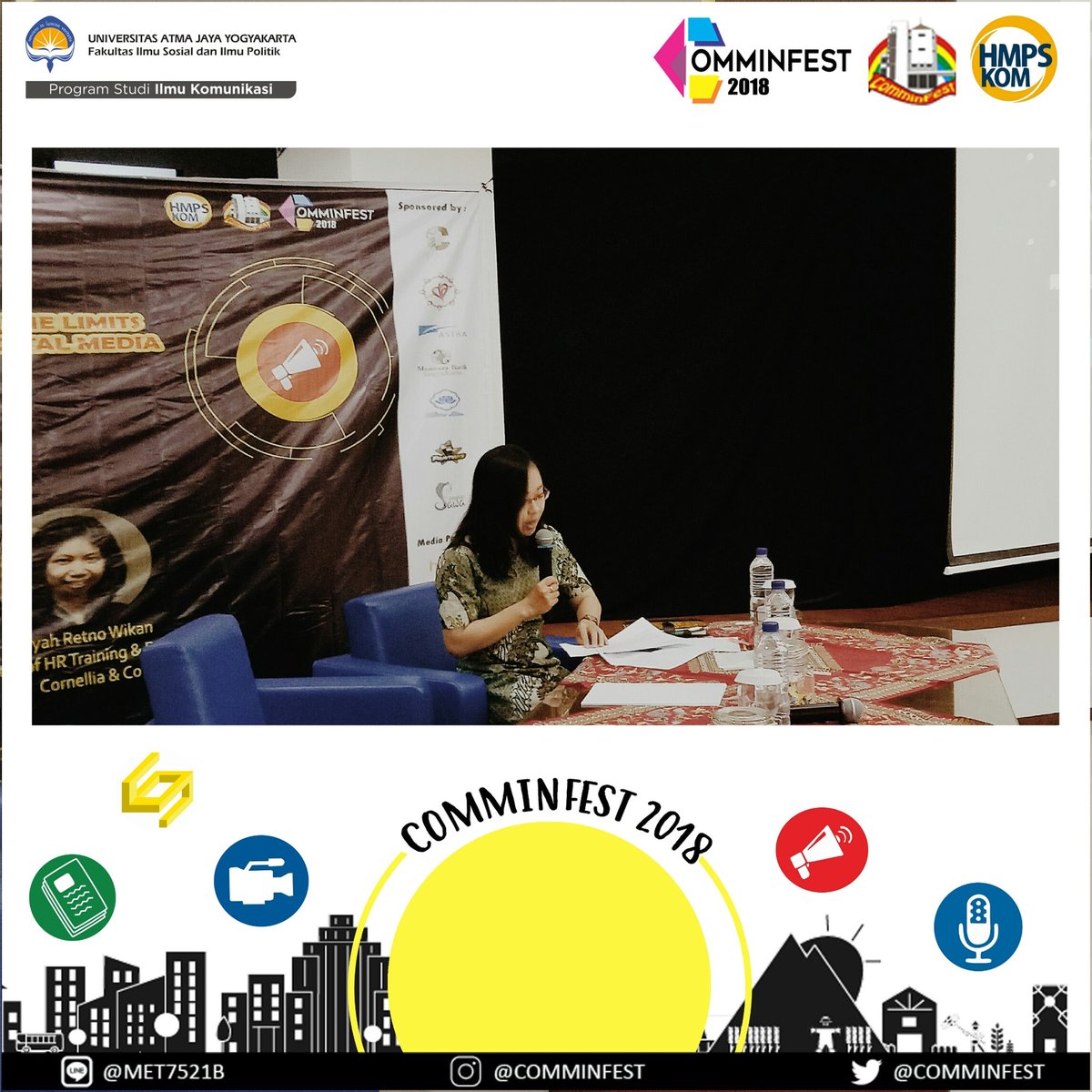 Moderator kita pada workshop The Prime 2018 pagi ini oleh Bu Sherly Hindra Negoro selaku lecturer of FISIP UAJY 🌞🌞 #comminfest2018 #comminfest #uajy #fisipuajy #ThePrime2018
