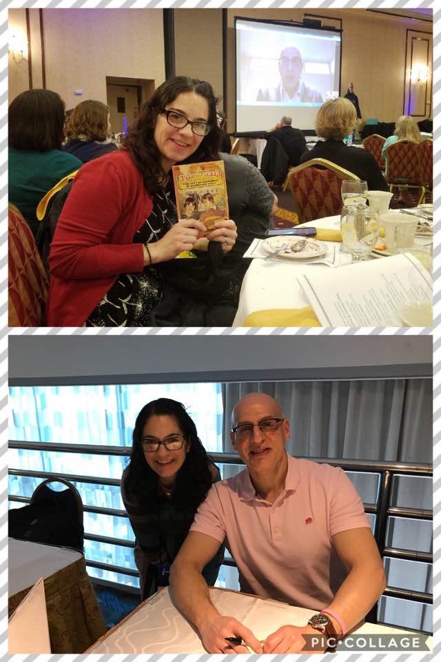 thebookteacher's tweet photo. I finally get to meet @gordonkorman and I forget my ‘vintage’ copy of This can’t be happening... at home! #readOESlibrary @SLSTEast #ssl2018 https://t.co/J1eloeclU4