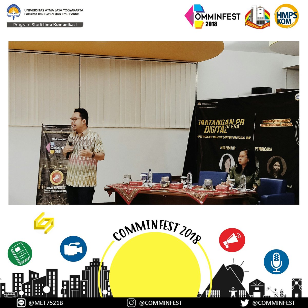 Pembicara pertama pada workshop The Prime 2018 pagi hari ini adalah Bapak Teguh Triguna [Digital Group Head Chalkboard] 🌞🌞 #comminfest2018 #comminfest #uajy #fisipuajy #ThePrime2018