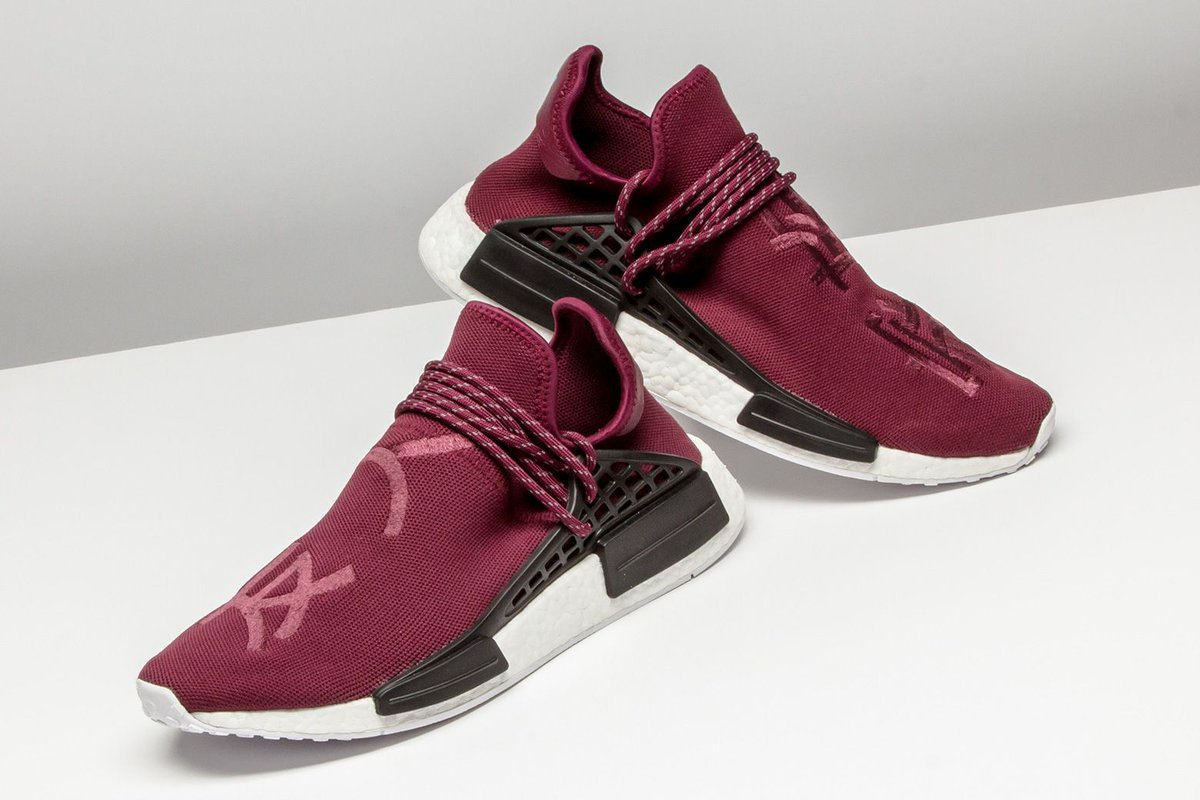 maroon Pharrell x adidas NMD Hu 