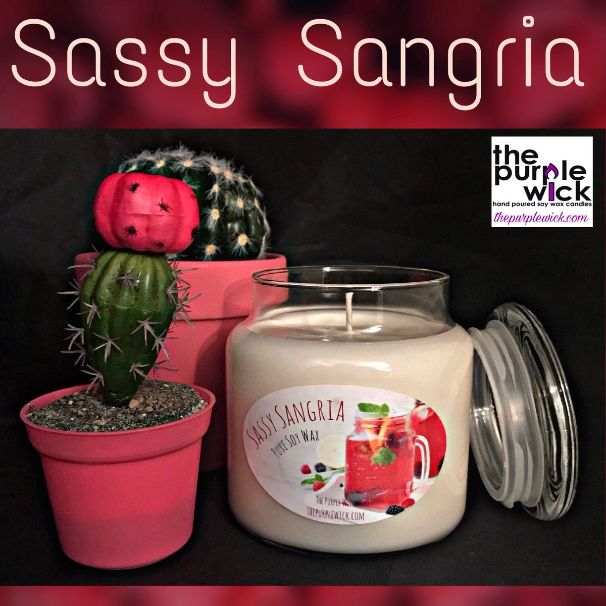 thepurplewick's tweet photo. 💃Sassy Sangria🍷https://t.co/yitFhbqpiQ #puresoy #infusedwithessentialoils #richaroma #lastingfragrance #sassy #girlsnightout #raspberrysangria #purplewick https://t.co/J7ksLnovl9
