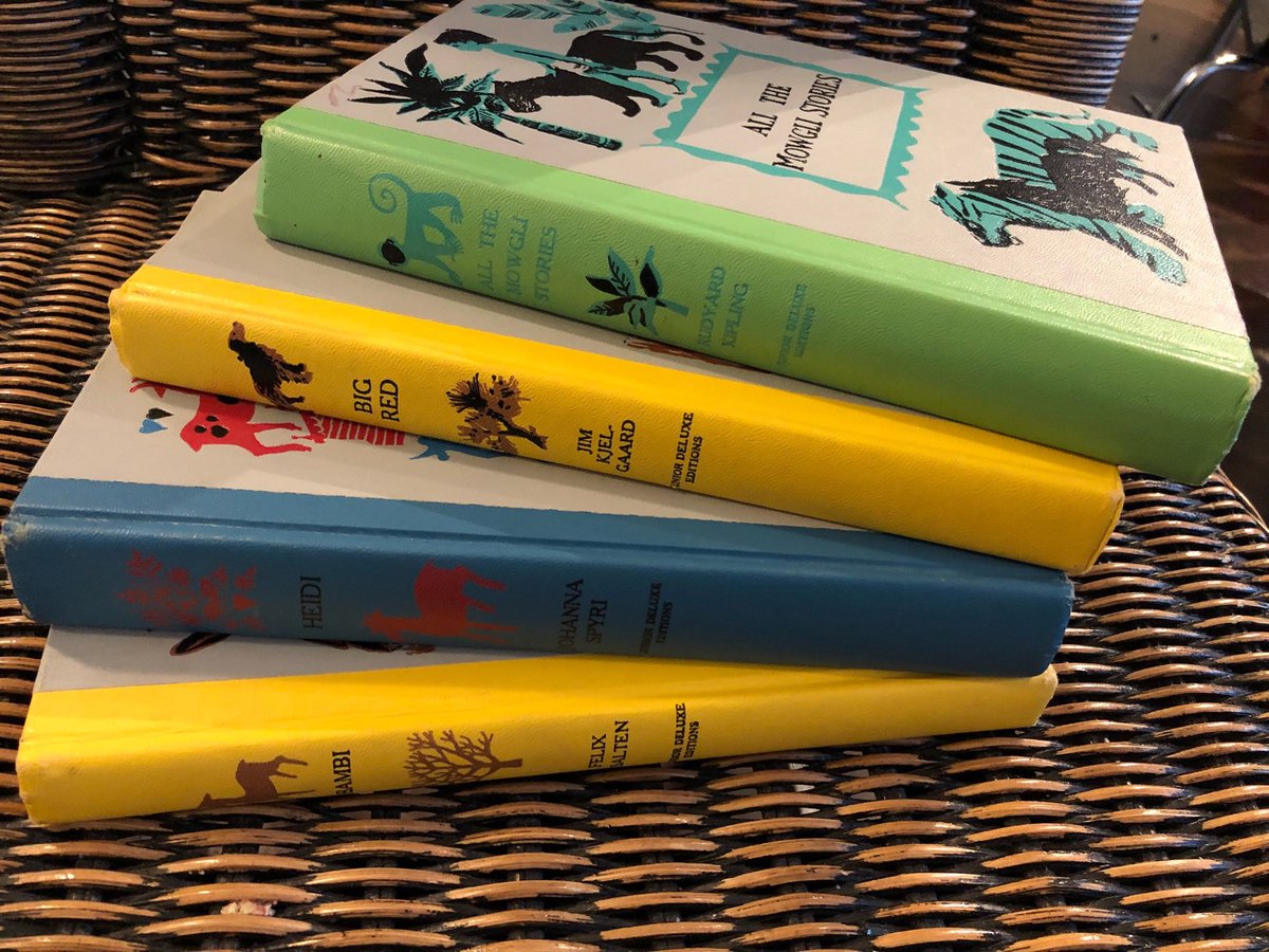 stuffblitzco's tweet photo. #etsyshop: Bambi Mowgli Big Red Heidi Jungle Book  Junior Deluxe Edition Vintage Disney Read Aloud Summer https://t.co/ULaAfSPdmu https://t.co/hOJGV600sx