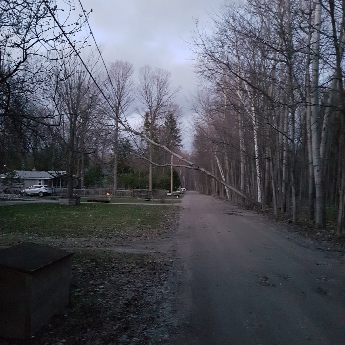 SalvageTed's tweet photo. @InnPower_ @townofinnisfil Oakwood road has no power. There are trees on the lines. Big Bay point and 20th Sideroad area. https://t.co/B2GhbVGSZF